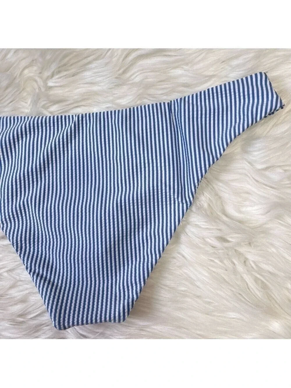 J Crew Blue White Striped Bikini Bottoms Large